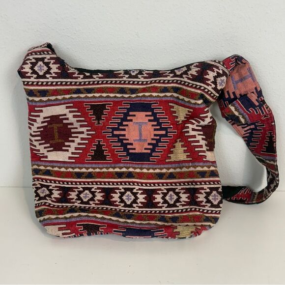 Boho Tapestry Cross Body Fabric Bag - Picture 5 of 10